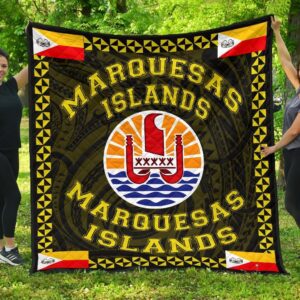 Marquesas Islands Polynesian Quilt Yellow Love Style J11 Quilt  Quilt